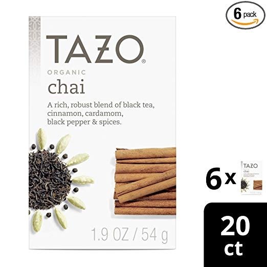 Organic Chai Black Tea Filterbags, 20 Count (Pack of 6)