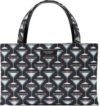sam icon martini print recycled polyester tote