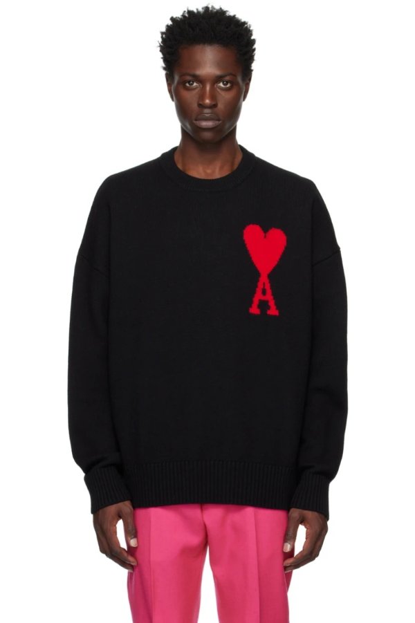 Black & Red Ami De Coeur Sweater