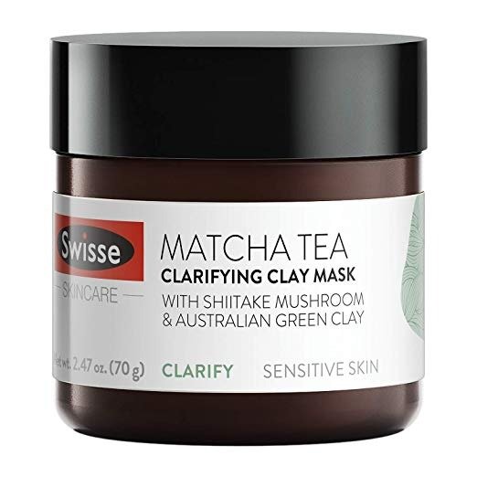 Natural Skincare Matcha Green Tea Australian Kaolin Clay Face Mask | Clarifying for Sensitive Skin | Restore, Replenish, Cleanse | Shiitake Mushroom, Algae Extract, Tea Tree Oil | 2.47 Oz