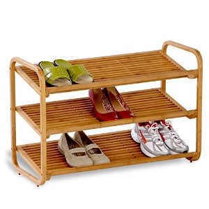 Honey-Can-Do SHO-01599 Bamboo 3-Tier Shoe Shelf
