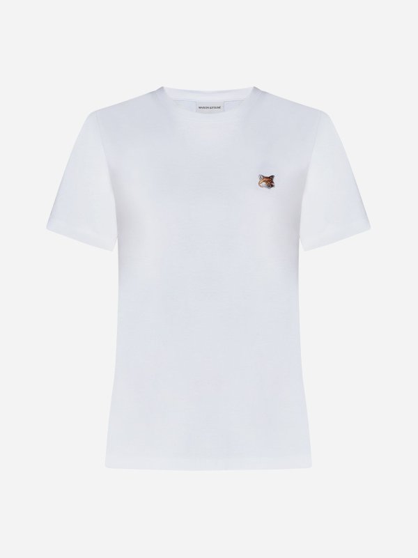 Fox Head patch cotton t-shirt WHITE, MAISON KITSUNE |Danielloboutique.it