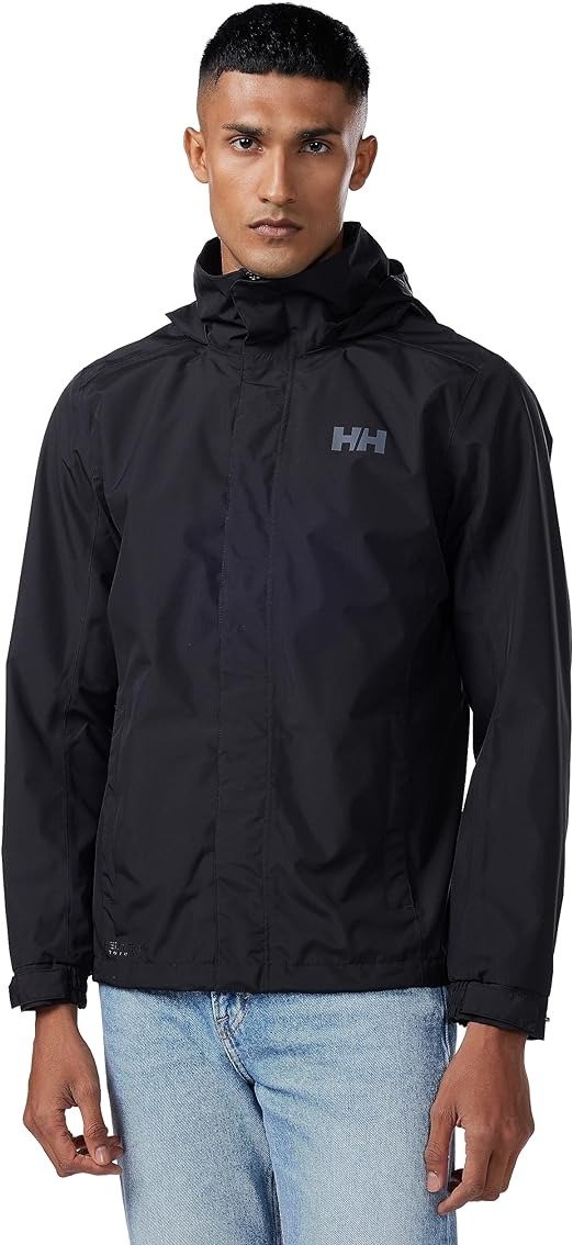 Helly Hansen Men's Dubliner Jacket Waterproof, Windproof, Breathable Shell Rain Coat with Packable Hood