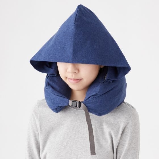 Well-Fitted Neck Cushion With Hood Melange Navy