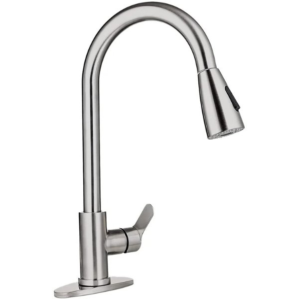 B09B19RMXZ Pull Down Kitchen Sink Faucet Stainless Steel With 3-way Sprayer Settings