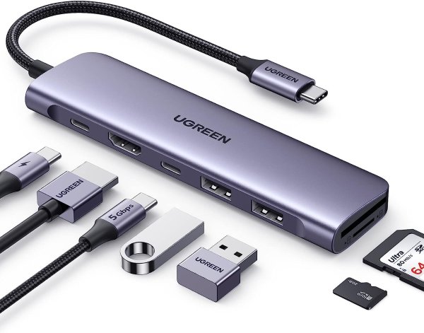 USB C 7合1 拓展坞 支持4K HDMI+100W充电