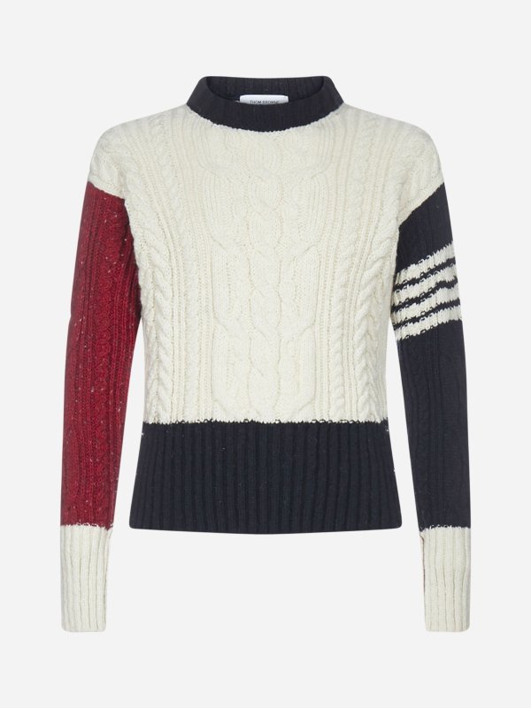 4-Bar cable-knit wool and mohair sweater