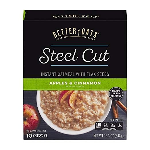 Better Oats Oat Revolution Steel Cut, Apples and Cinnamon, 10 Pouch Boxes (Pack of 6)