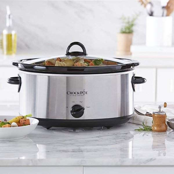 SCV700SS Stainless Steel 7-Quart Oval Manual Slow Cooker, 7 Quart