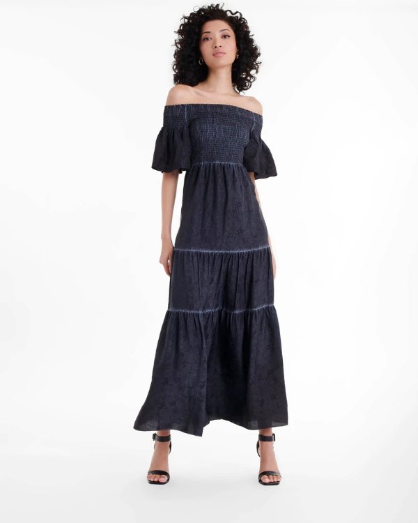 Silk Jacquard Maxi Dress