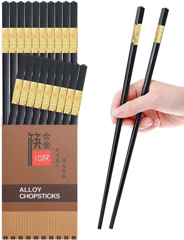 10 Pairs Reusable Chopsticks 