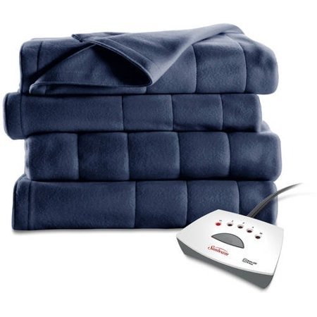 Electric Heated Fleece Channeled Blanket