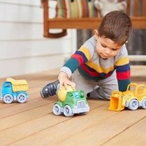 Green Toys Construction Trucks 3 Vehicle Gift Set (6 Pieces)