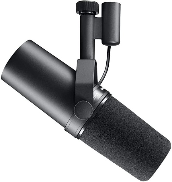 SM7B Vocal Dynamic Microphone for Broadcast, Podcast & Recording, XLR Studio Mic for Music & Speech, Wide-Range Frequency, Warm & Smooth Sound, Rugged Construction, Detachable Windscreen - Black