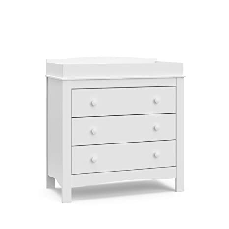 Graco Noah 3 Drawer Chest with Changing Topper, Baby and Kids Dresser, Universal Design for Children's Bedroom, White