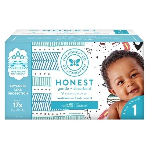 Honest Company Disposable Diapers Club Pack - Size 1 (Select Pattern)