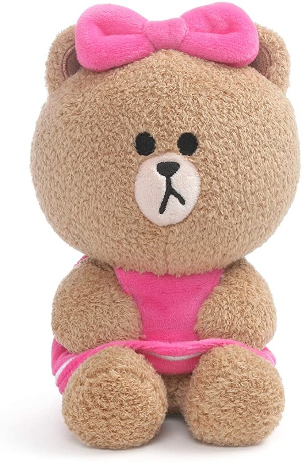 Line Friends Choco Seated Plush Stuffed Animal Bear, Brown, 7"