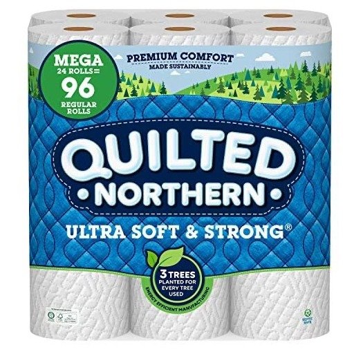 Quilted Northern Ultra Soft and Strong Earth-Friendly Toilet Paper, 24 Mega Rolls