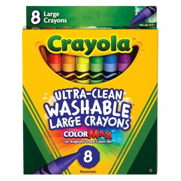 UltraClean Crayons Large Washable 8ct
