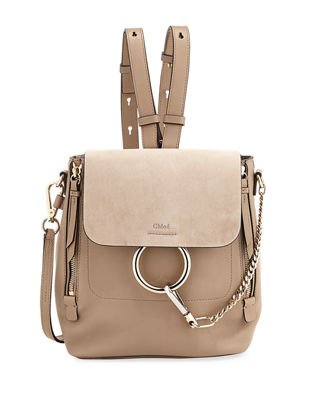Faye Small Leather/Suede Backpack