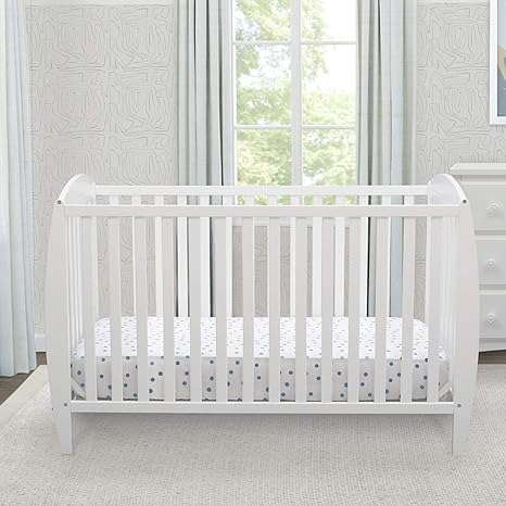 Twinkle 4-in-1 Convertible Baby Crib, Easy to Assemble, Sustainable New Zealand Wood, JPMA Certified, White