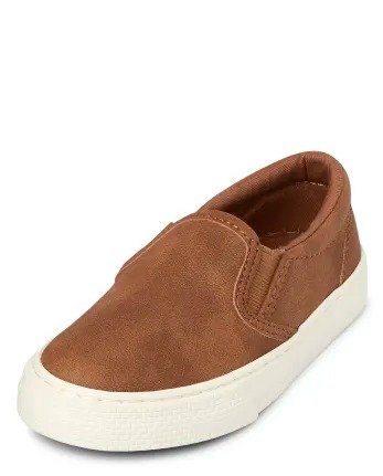 Toddler Boys Uniform Faux Leather Slip On Sneakers | The Children's Place - TAN