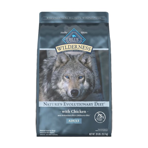 Blue Buffalo Blue Wilderness Plus Wholesome Grains Adult High Protein Chicken Dry Dog Food, 28 lbs. | Petco