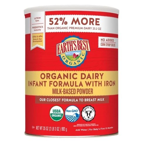Earth's Best Organic Infant Formula with Iron - 35oz
