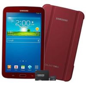 Samsung Galaxy Tab 3 7" Tablet Garnet Red Bundle