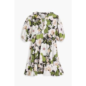 MajeRuffled floral-print cotton-poplin mini dress