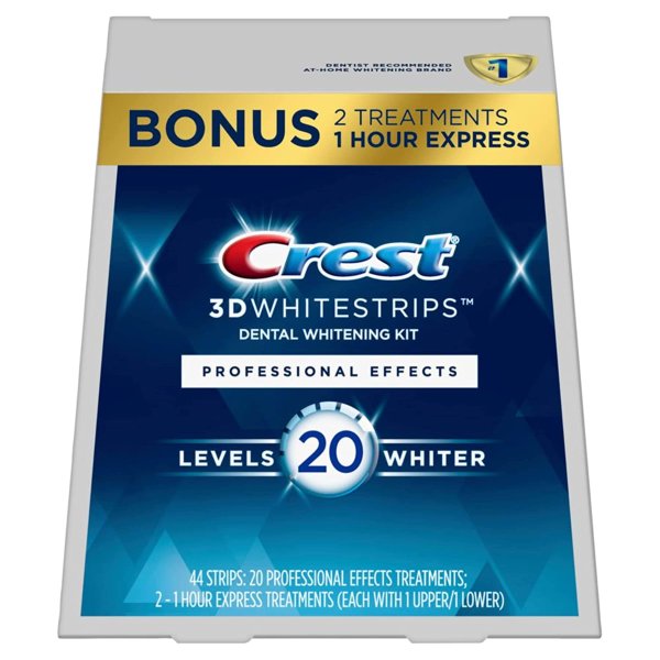 3D Whitestrips, Professional Effects, Teeth Whitening Strip Kit, 44 Strips (22 Count Pack)