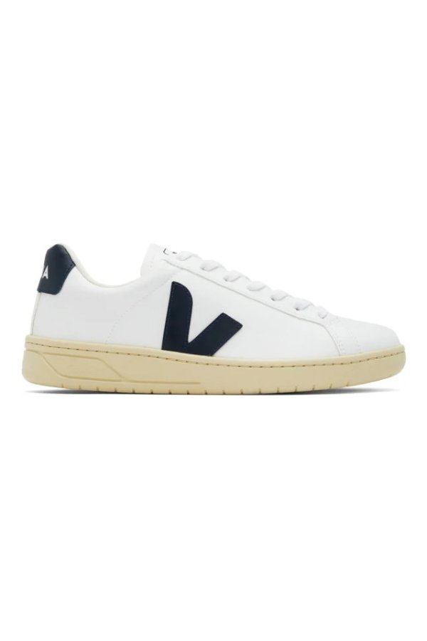White & Navy Urca Sneakers