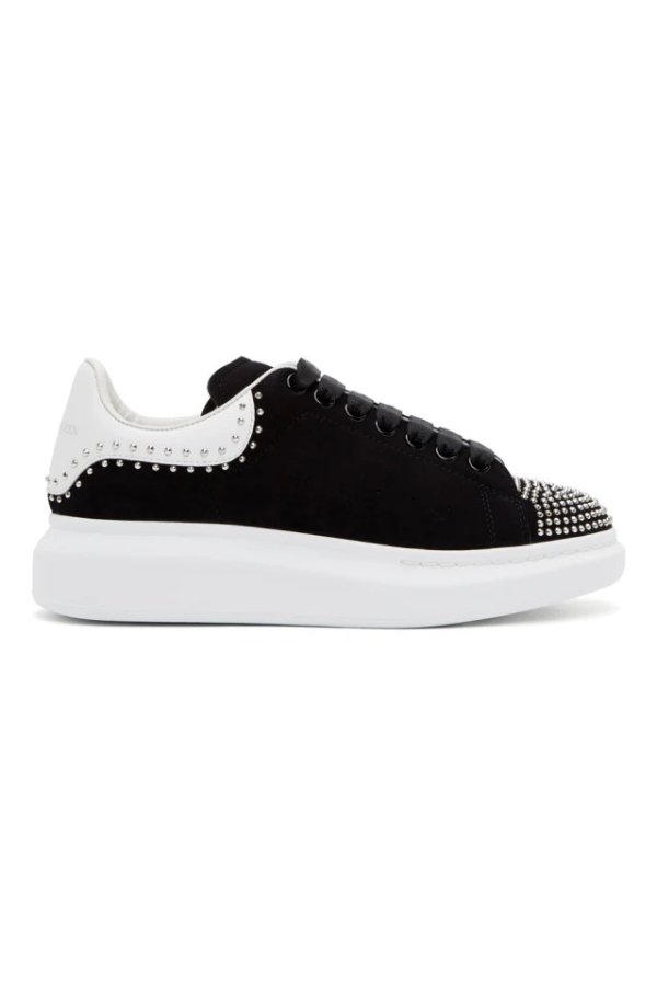 SSENSE Exclusive Black Suede Studded Oversized Sneakers