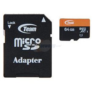 Team 64GB UHS-I microSDXC Memory Card TUSDX64GUHS03