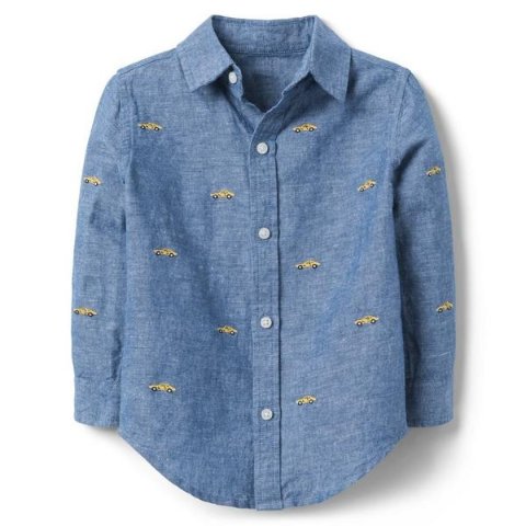 Janie and JackEmbroidered Chambray Shirt