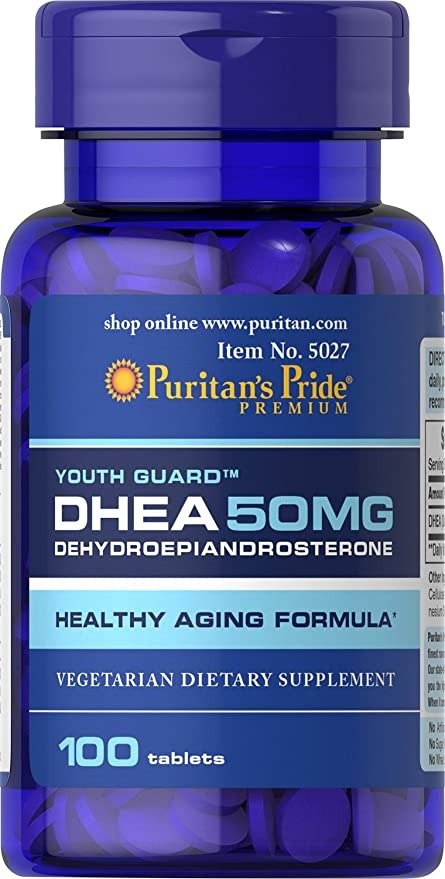 Puritans Pride Dhea 50 Mg Tablets, 50 Mg (100 Tabs), 100 Count (Pack of 1)
