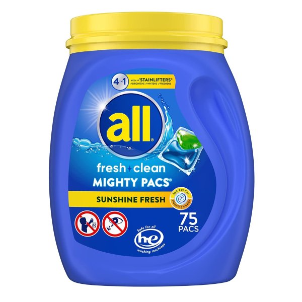 with Stainlifters Original Mighty Pacs Laundry Detergent Pacs 75 cts