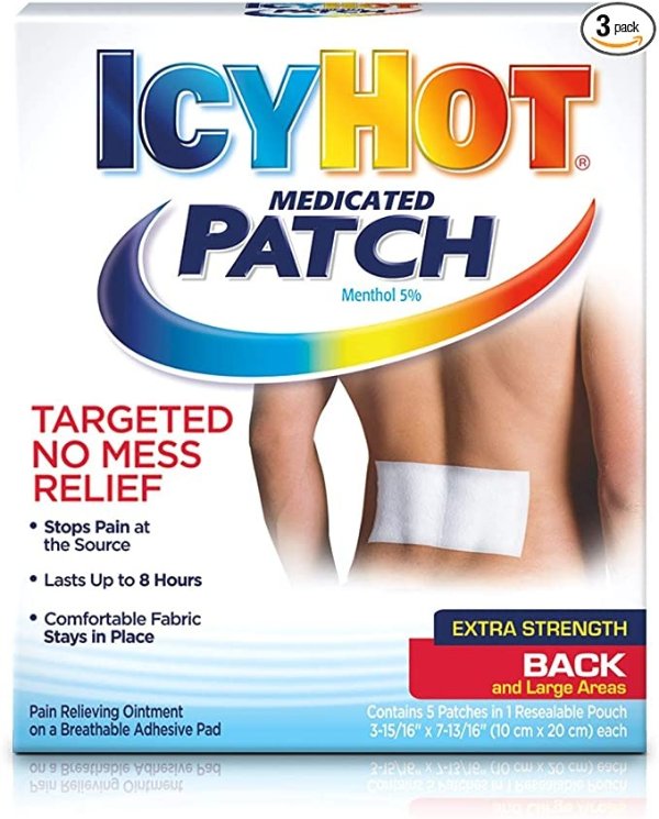 Medicated Patch Extra Strength Pain Relief Patch for Back or Large Area (15 Pain Patches)