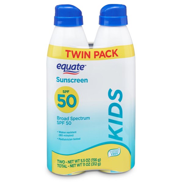 Kids Broad Spectrum Sunscreen Spray Twin Pack, SPF 50, 5.5 oz, 2 Count