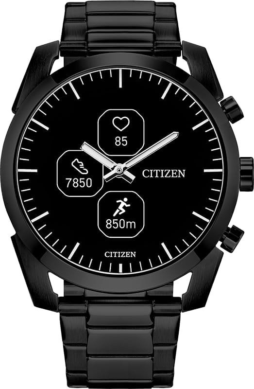 CZ Smartwatch with YouQ wellness app featuring IBM Watson® AI and NASA research, black and white customizable display, Bluetooth, HR, Activity Tracker, 18-day battery life, iPhone® and Android™ Compatible