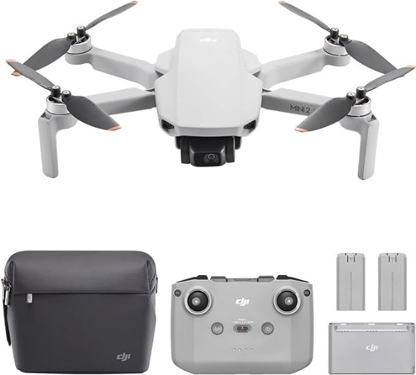 Mini 2 SE Fly More Combo, Lightweight Drone with QHD Video, 10km Video Transmission, 3 Batteries for Total of 93 Mins Flight Time, Under 249 g, Automatic Pro Shots, Camera Drone for Beginners