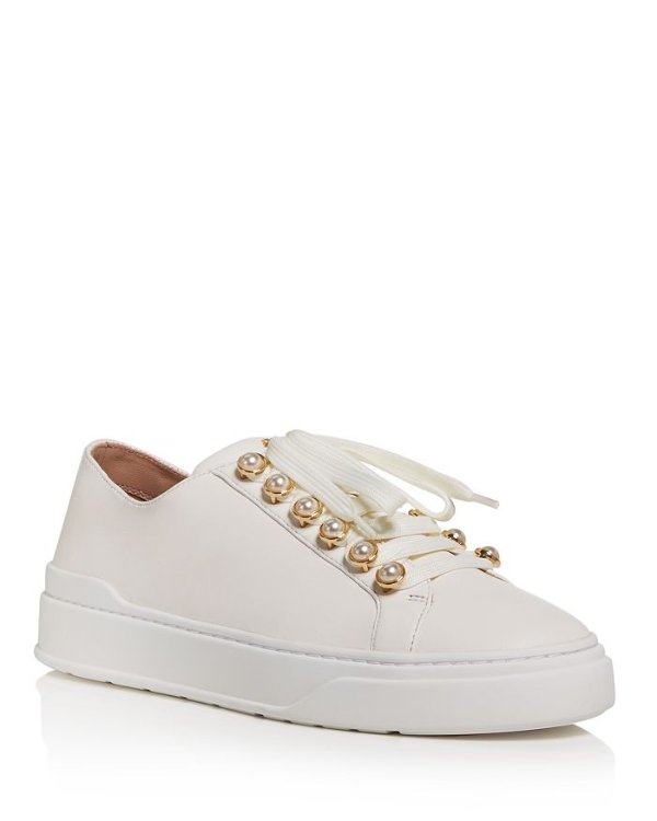 Women's Embellished Lace-Up Platform Sneakers