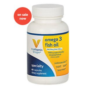 VitaminShoppe.com Omega-3鱼油 1000 MG (60颗)