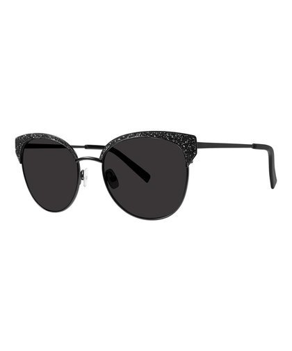 Black Glitter Esmeralda Browline Sunglasses