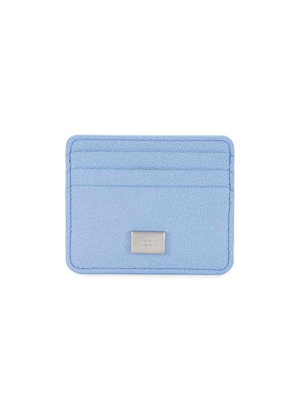 ​Plated Logo Leather Card Holder