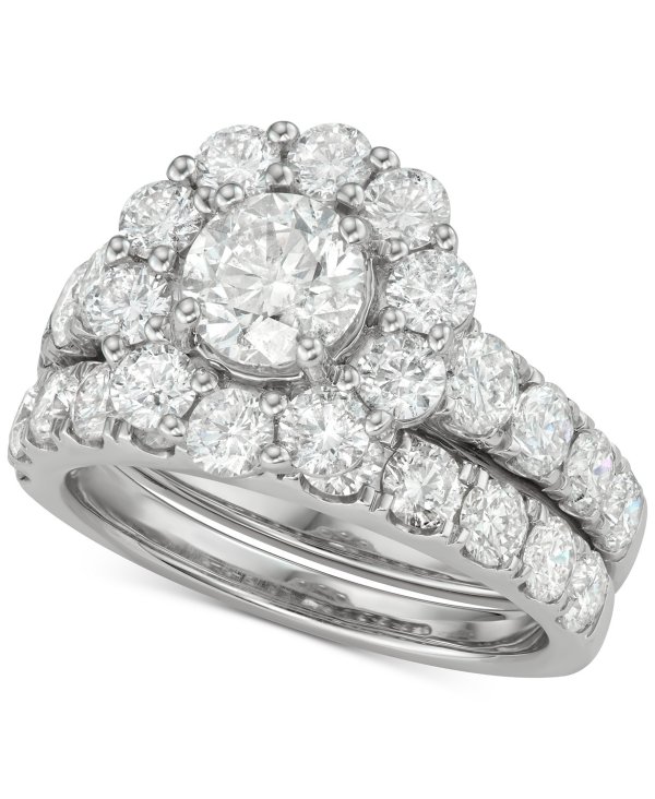 Certified Diamond Bridal Set (4 ct. t.w.) in 18k White, Yellow and Rose Gold