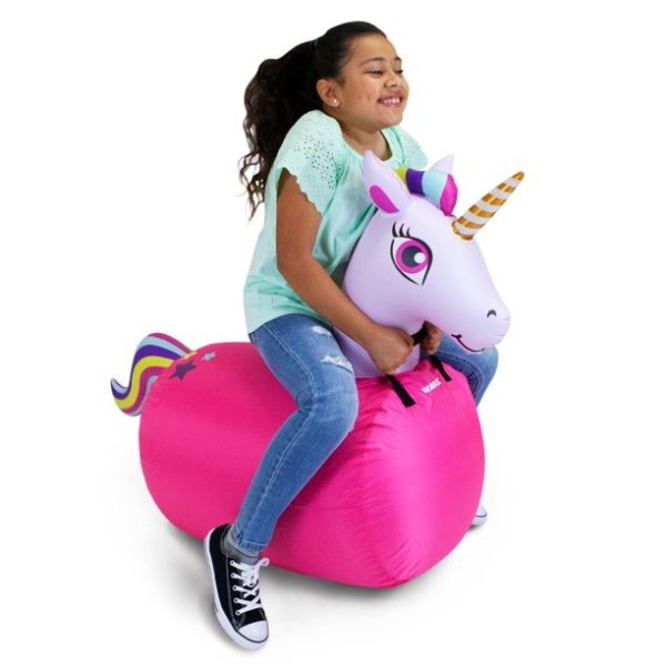 Waddle Large Pink Unicorn Bouncer Inflatable Hopper Supports Up to 250 Pounds Ages 5 and Up