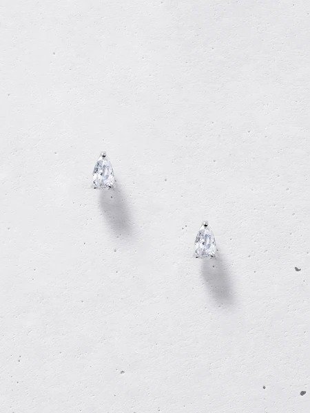 Dainty Pear-cut Stud Earrings - 925 Sterling Silver