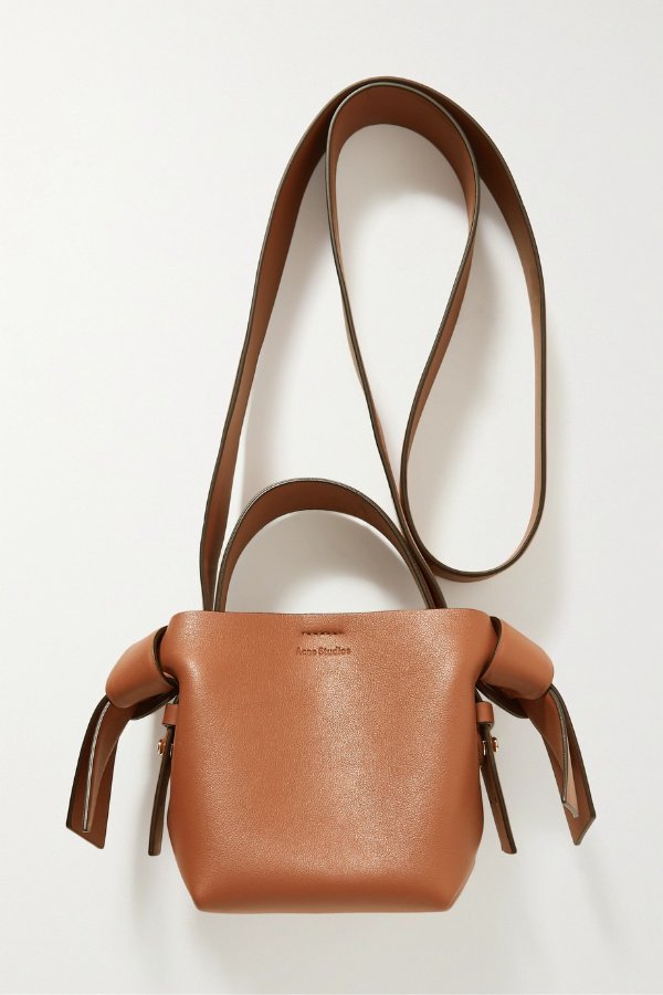 Micro knotted leather shoulder bag