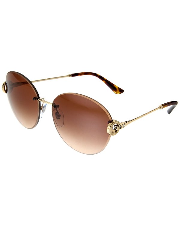Women's BV6091B 61mm Sunglasses / Gilt